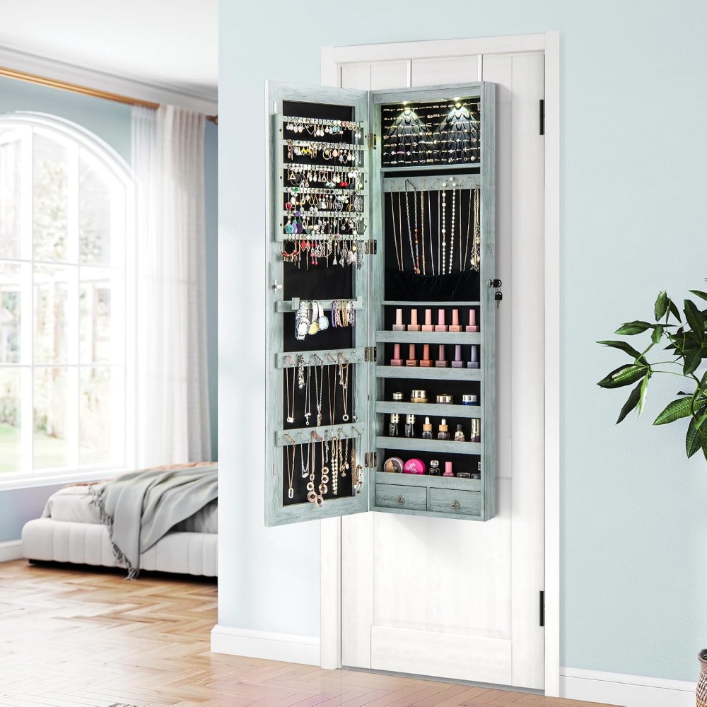 Wall or Door Mounted Jewelry A - đánh giá và giá Full Length Mirror Jewelry Armoire