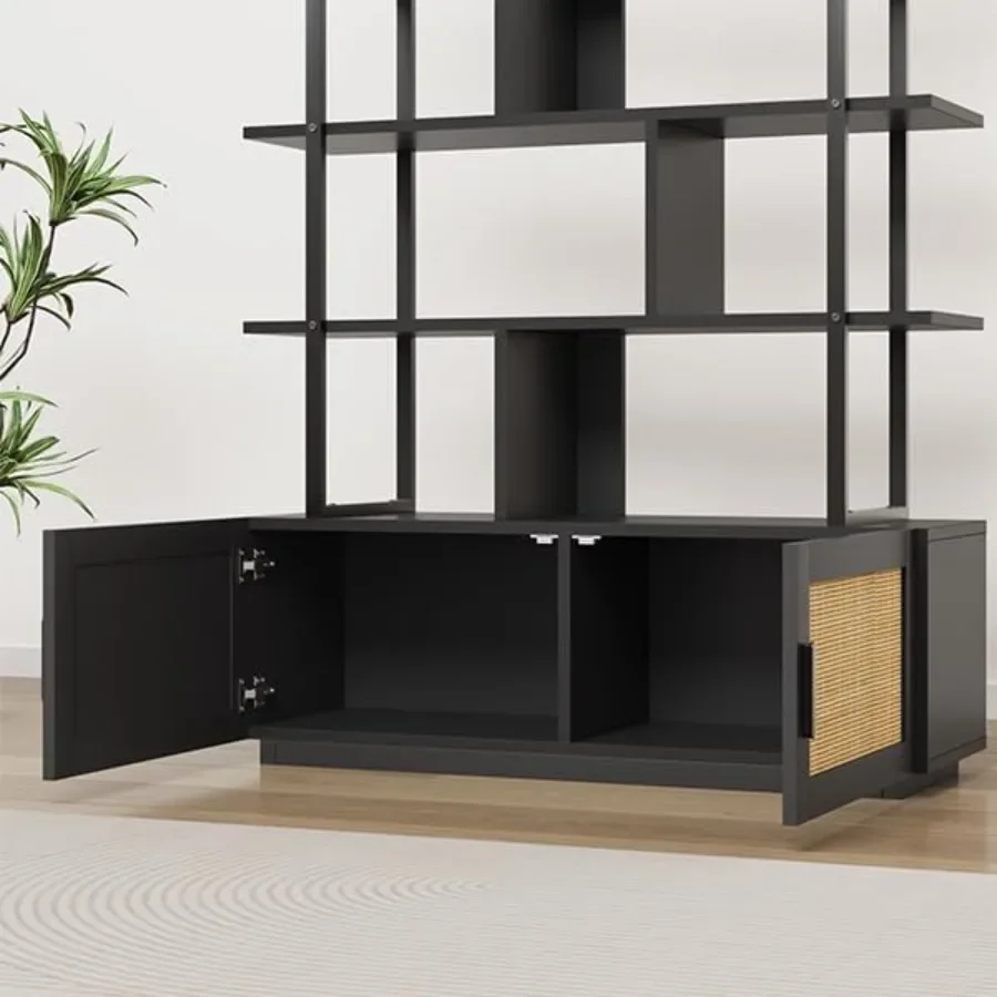 5-Tier Rattan Bookshelf with S - đánh giá và giá Storage