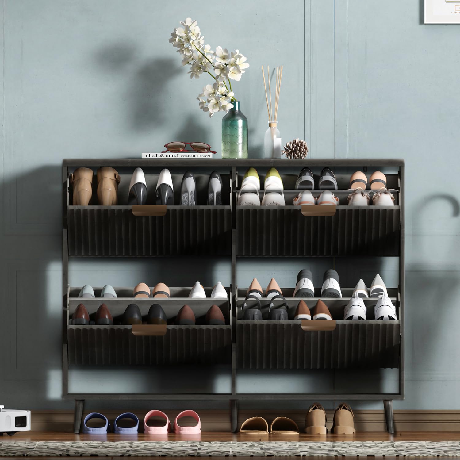 Shoe Cabinet Storage,Modern Fr - đánh giá và giá Shoe Rack Cabinet Narrow Entryway