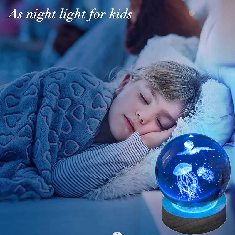 3D Jellyfish Laser engraved cr - đánh giá và giá Floating Nightstand With Led Light