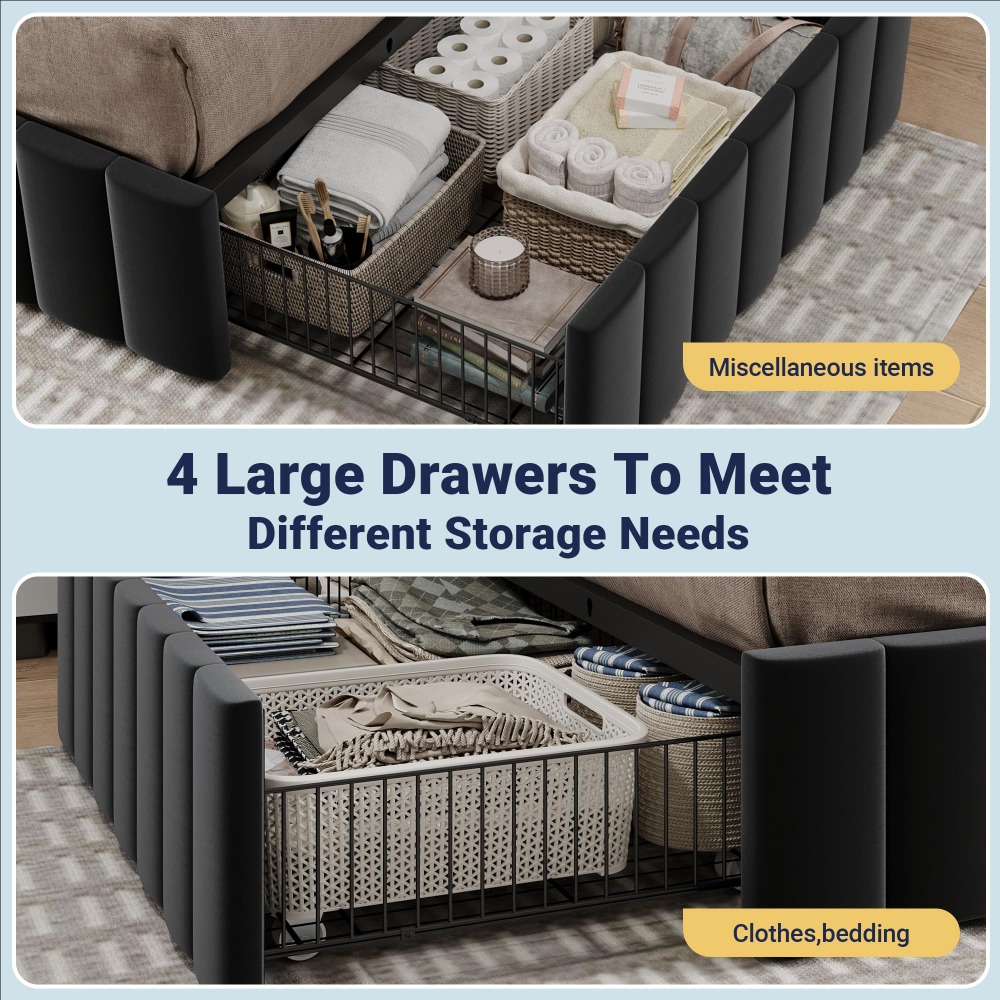 King Size Platform Bed Frame w - đánh giá và giá King Size Bed Frame With Storage Drawers