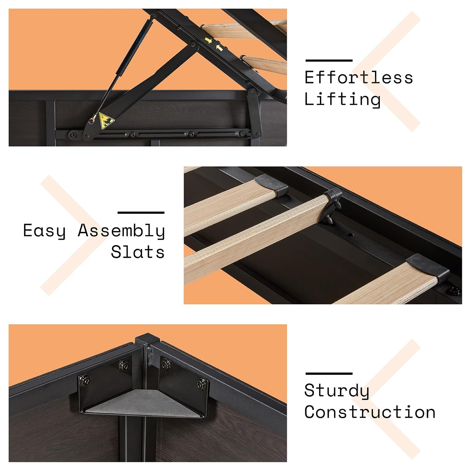 Lift Up Storage Bed Frame, Dar - đánh giá và giá Gas Lift Storage Bed Hydraulic