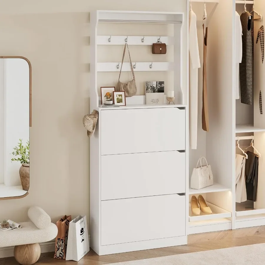 Tall shoe cabinet with coat ra - đánh giá và giá Storage