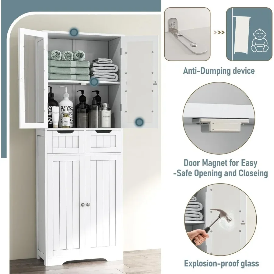 67 Tall Bathroom Storage Cabin - đánh giá và giá Storage