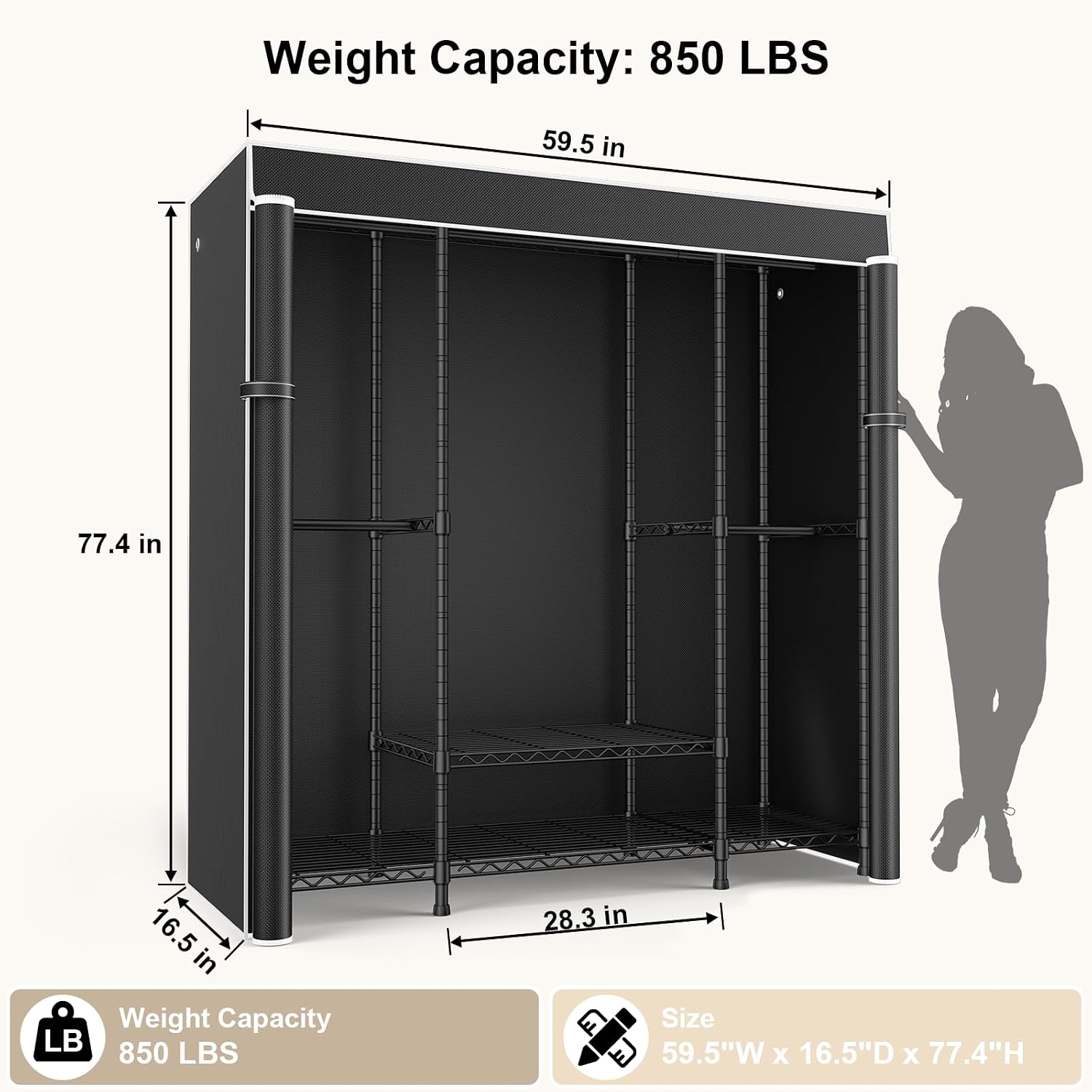 E3C Heavy Duty Portable Closet - đánh giá và giá Wardrobe Closet Portable Fabric Cover