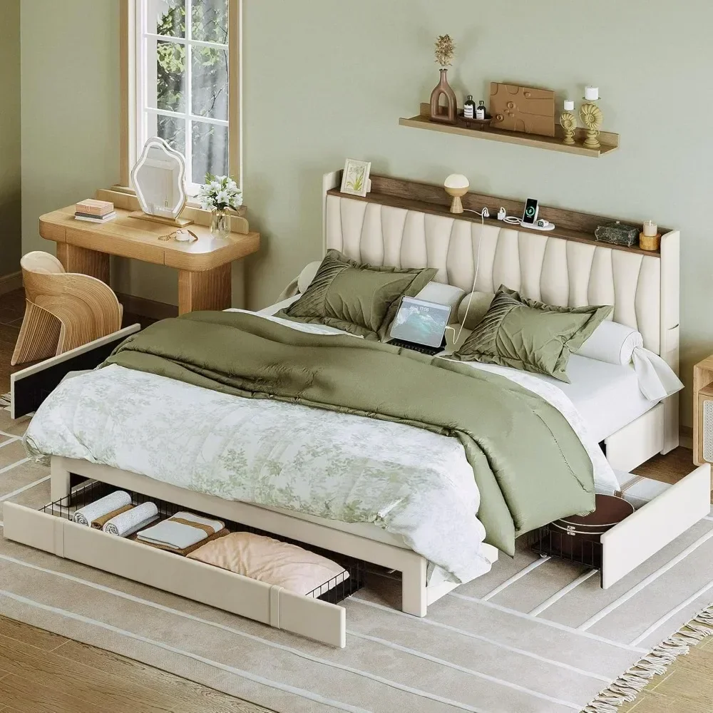 &King Size Bed Frame With Stor - đánh giá và giá King Size Bed Frame With Storage Drawers